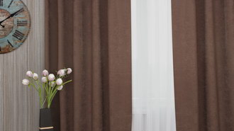 Декоративные шторы готовые Flower Shinil shokolad